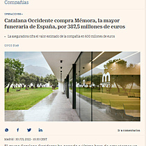 Catalana Occidente compra Mmora, la mayor funeraria de Espaa, por 387,5 millones de euros
